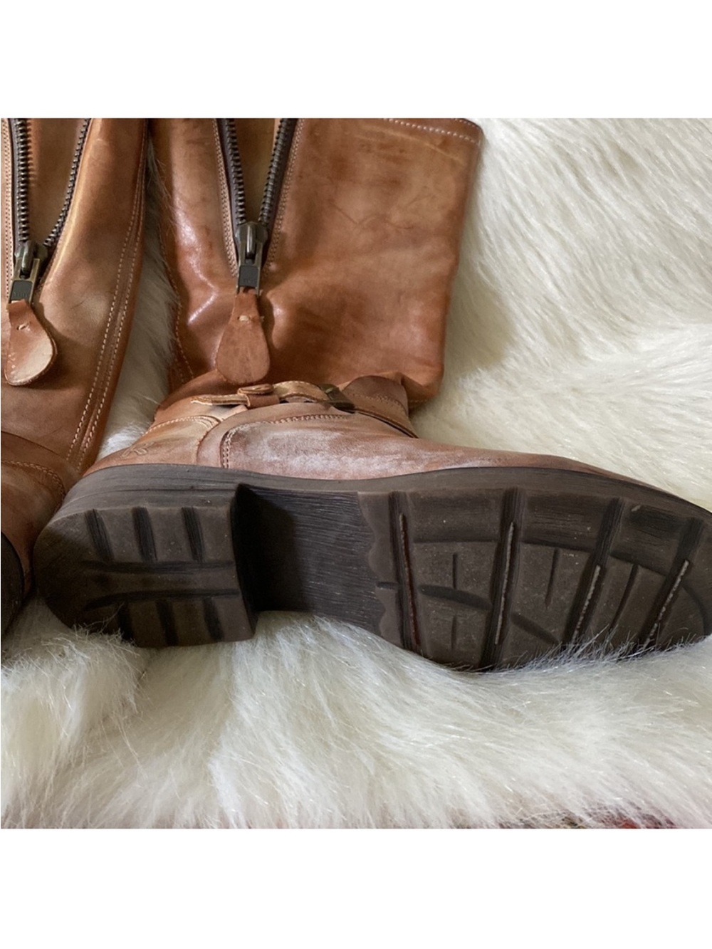 Classic Leather Mid-Calf Heeled Boots - Tan - Picture 8 of 10